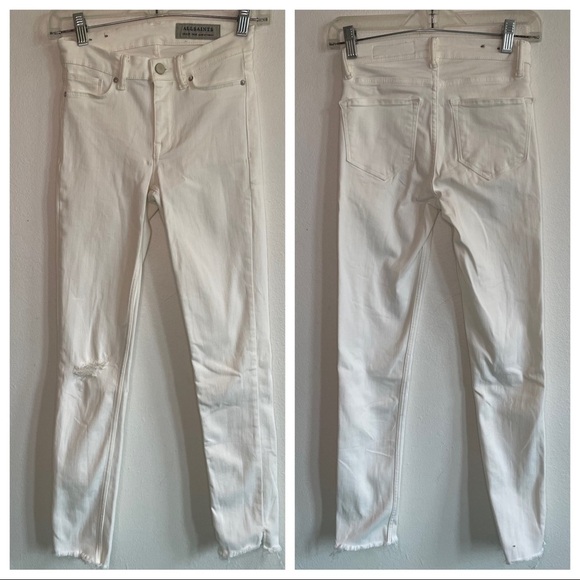 ALL SAINTS GRACE ANKLE FRAY SKINNY JEANS - Picture 4 of 7